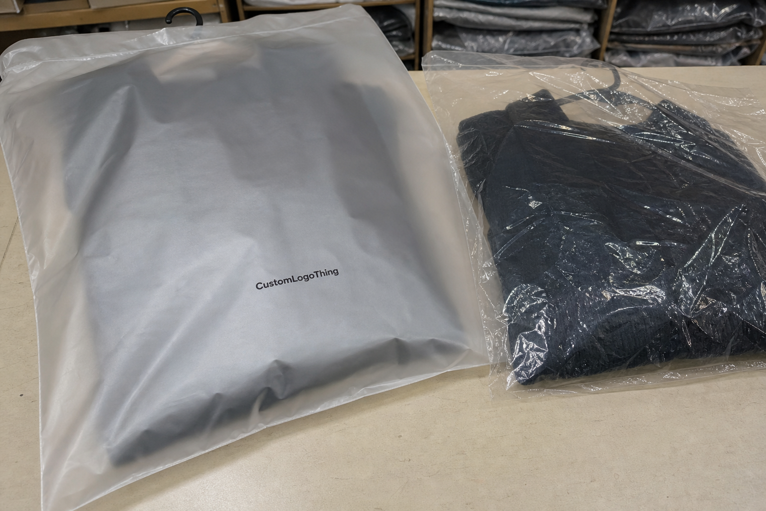 Custom frosted garment bags bulk order for apparel