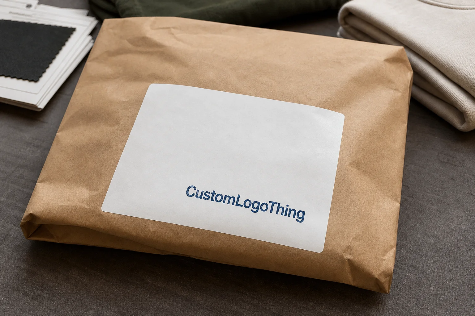 What custom printed shipping labels do for clothing brands - CustomLogoThing packaging example