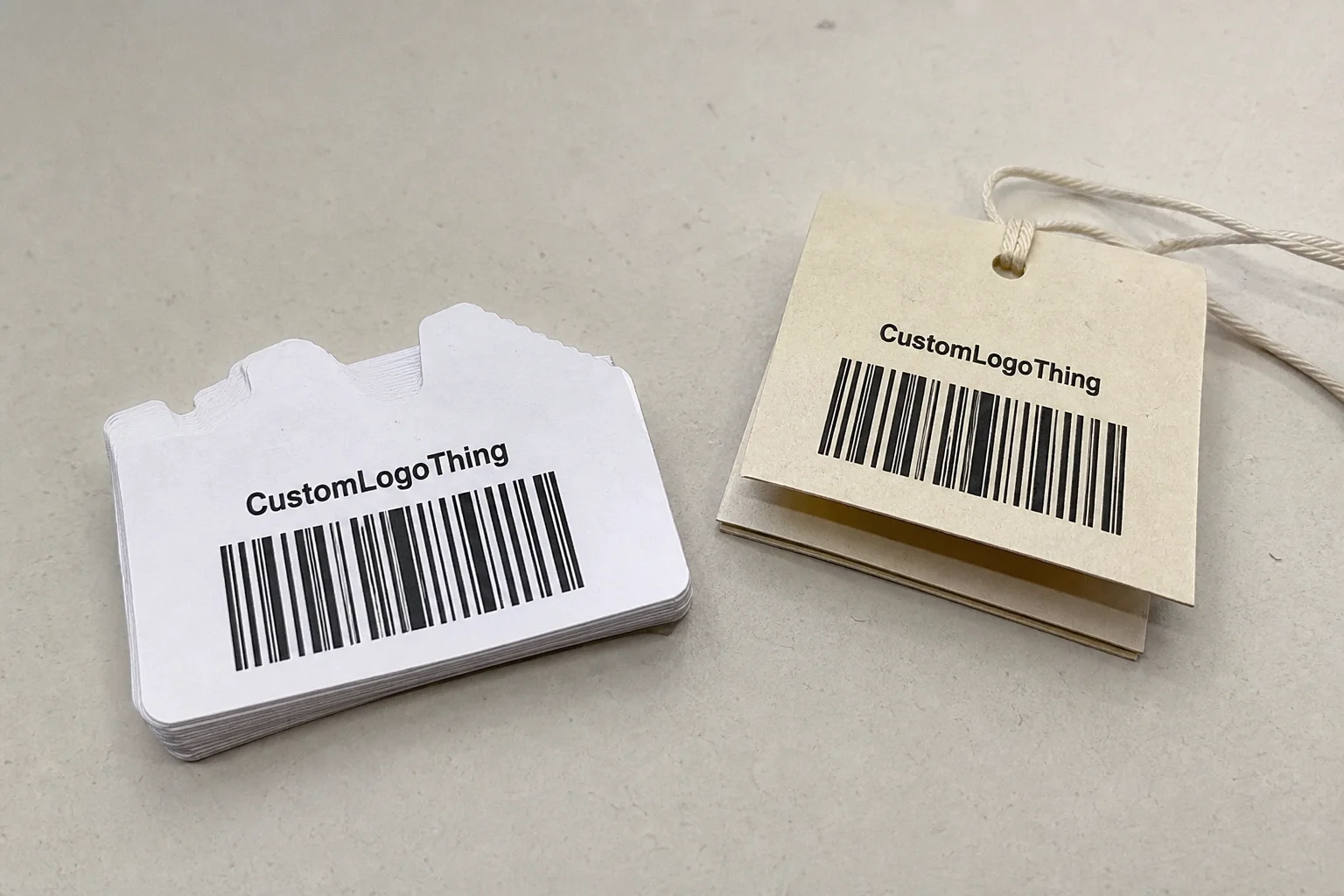What custom bar code labels do for apparel - CustomLogoThing packaging example