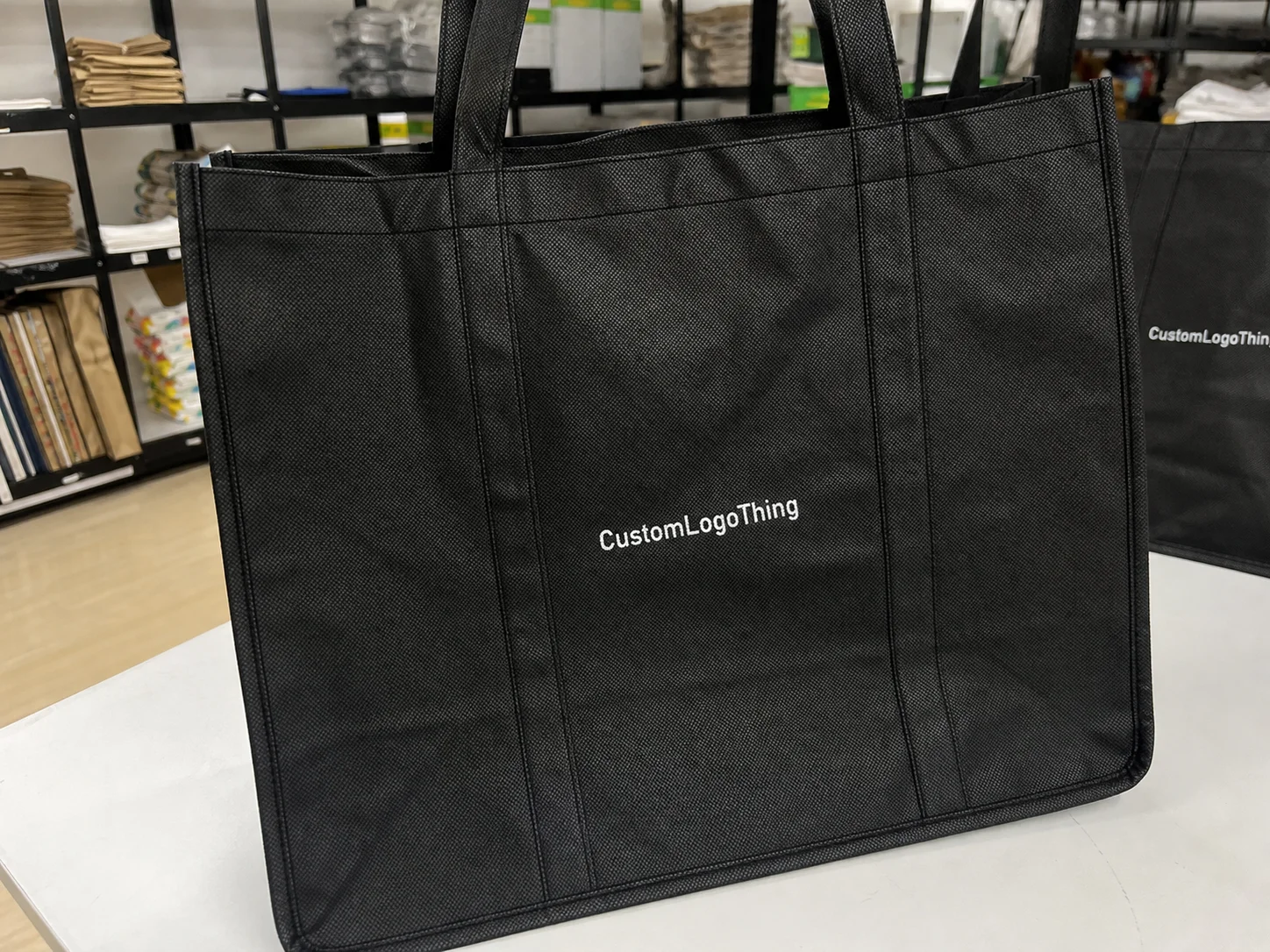 What reusable grocery bags printed really change at checkout - CustomLogoThing packaging example