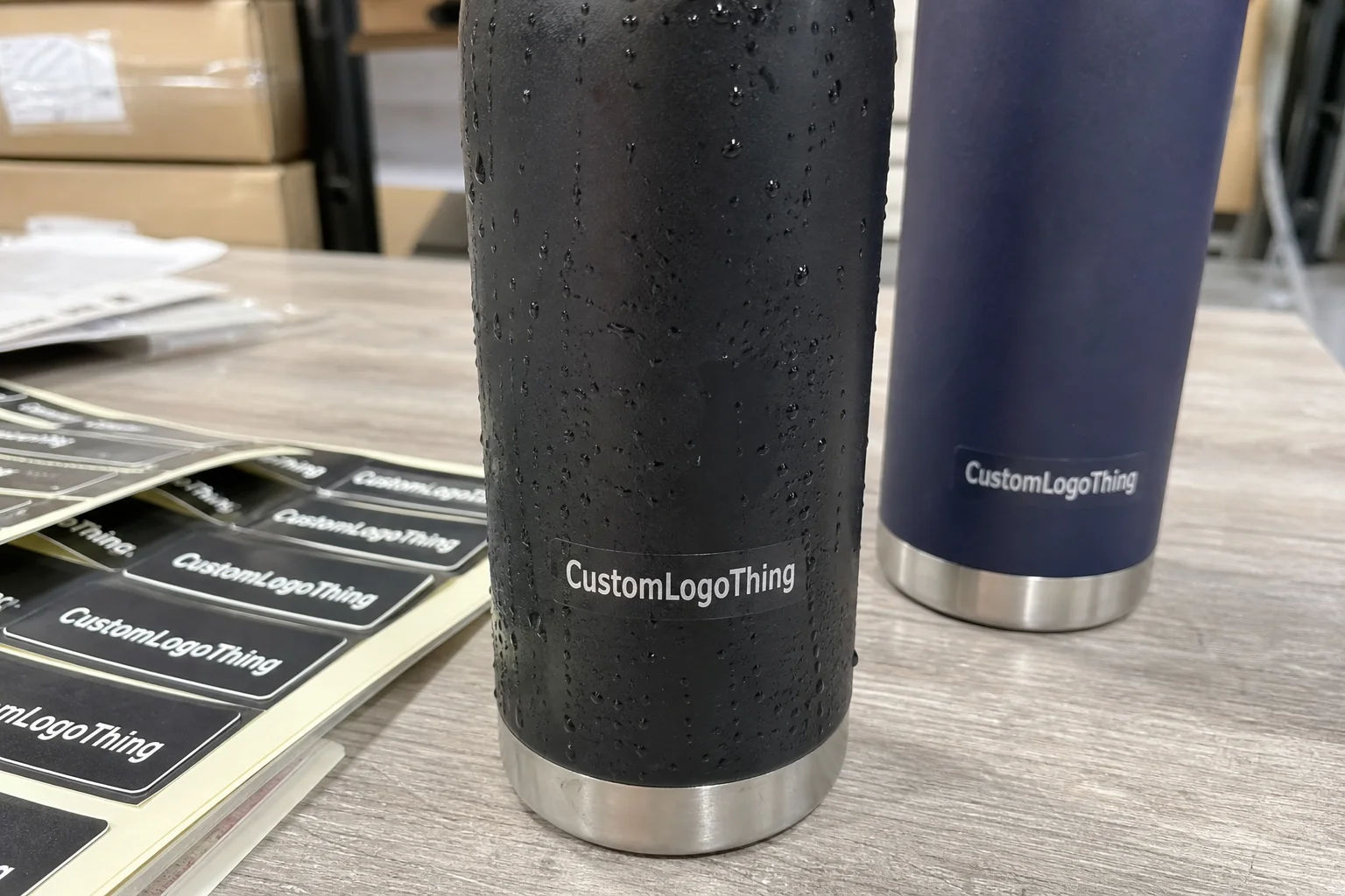 Custom waterproof water bottle labels: what actually keeps them intact - CustomLogoThing packaging example