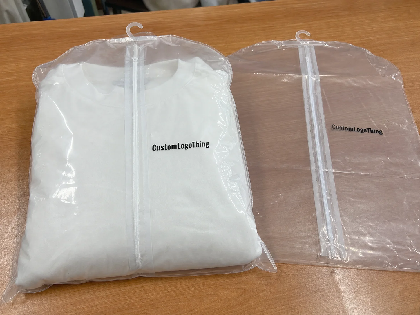 pvc zipper garment bags unit landed cost guide - CustomLogoThing product photo