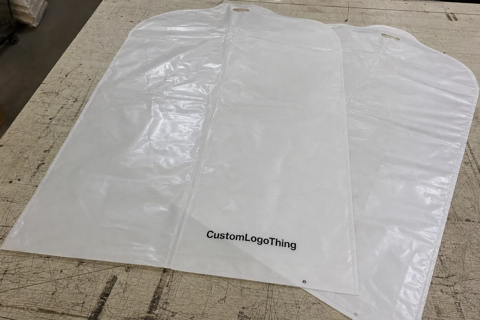 custom custom plastic garment bags for boutique brands - CustomLogoThing product photo