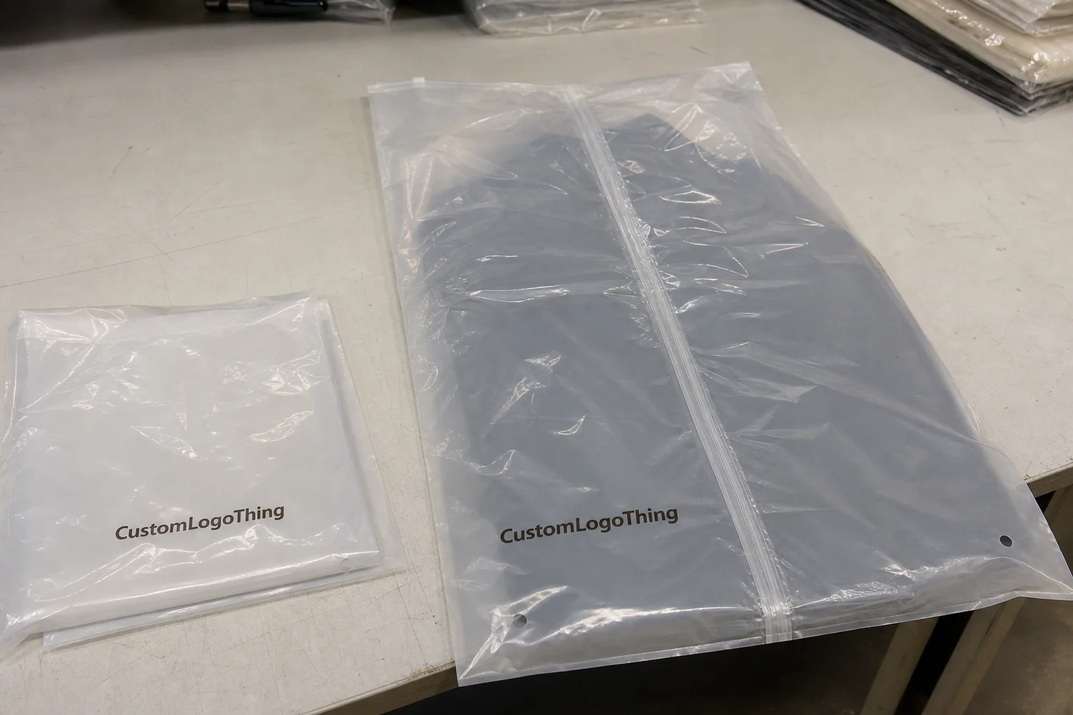 Printed Custom Plastic Garment Bags Quote for Coffee