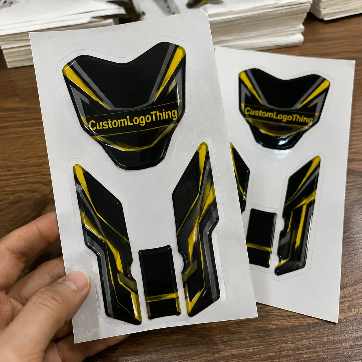 Why custom stickers bike owners notice first - CustomLogoThing packaging example