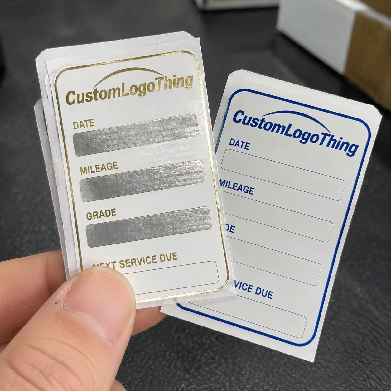 Why Custom Oil Change Stickers With Logo Matter More Than They Look - CustomLogoThing packaging example