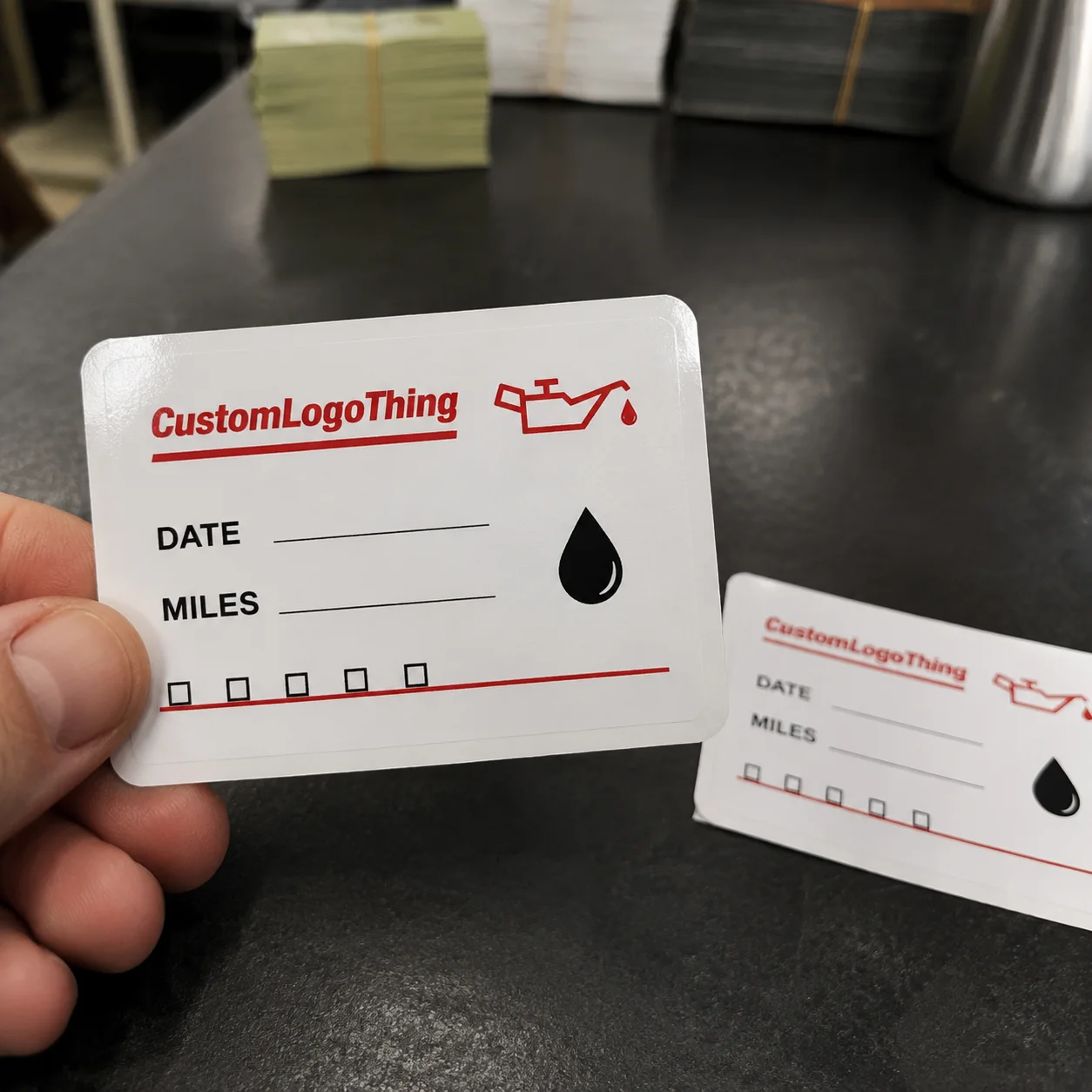 Buy Custom Static Cling Oil Change Stickers That Last