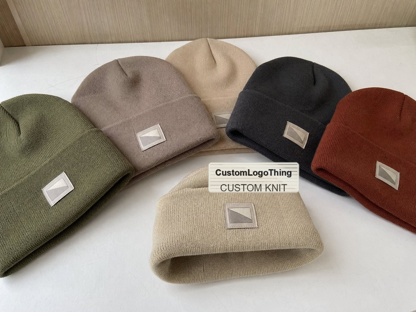 Soft Acrylic Beanies with Custom Woven Label