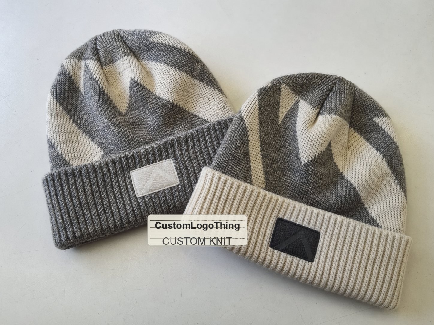 Jacquard Knit Beanies with Custom Pattern