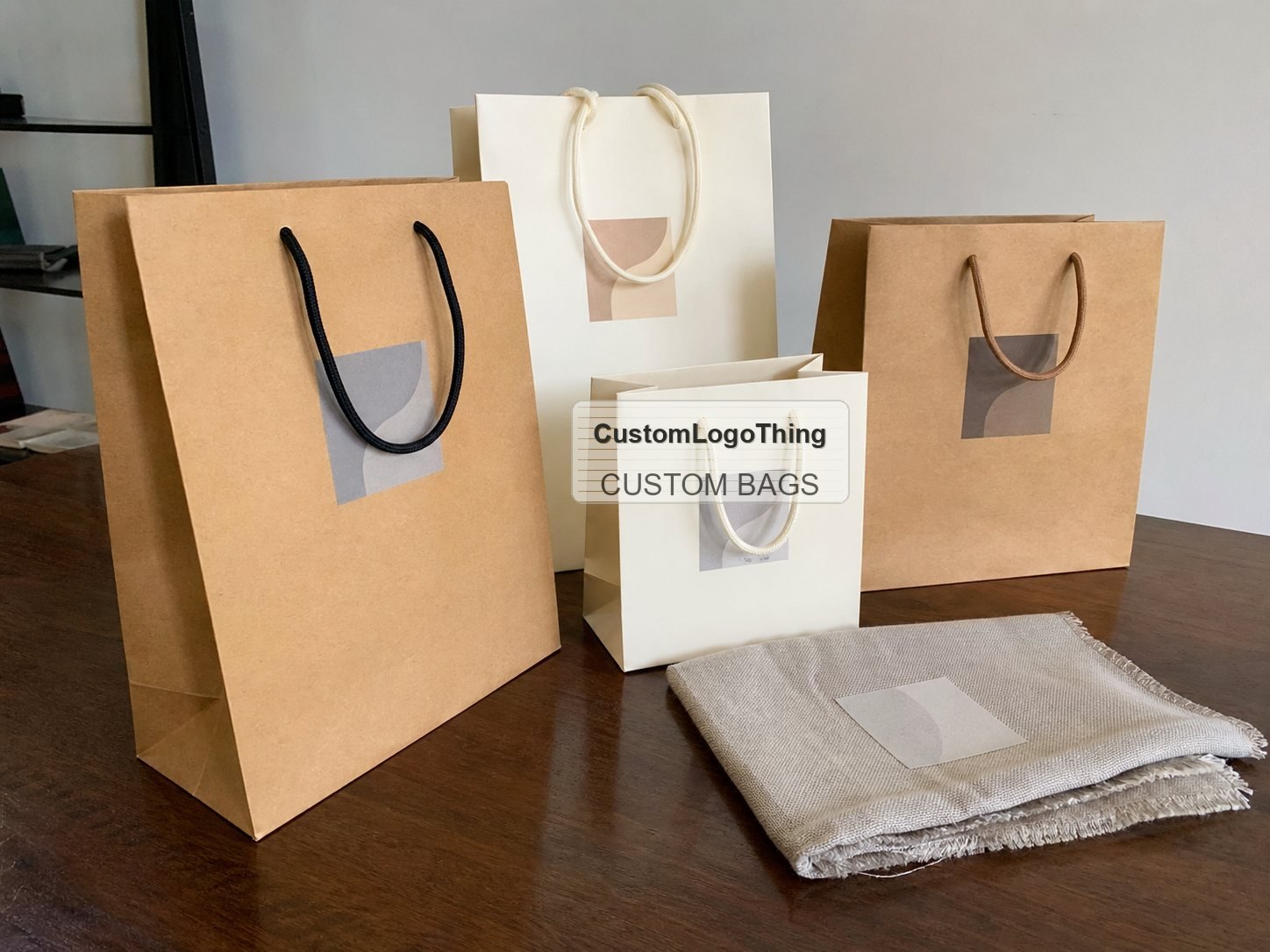Boutique Apparel Paper Bags with Custom Logo