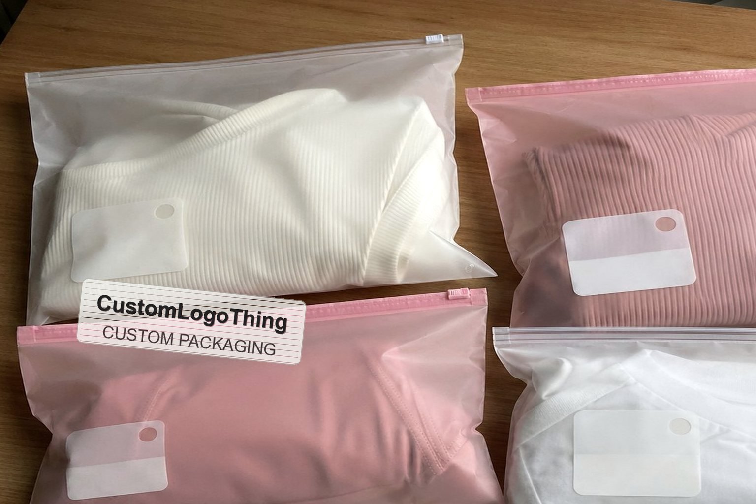 Biodegradable Matte Zipper Bags for Swimwear and Clothing