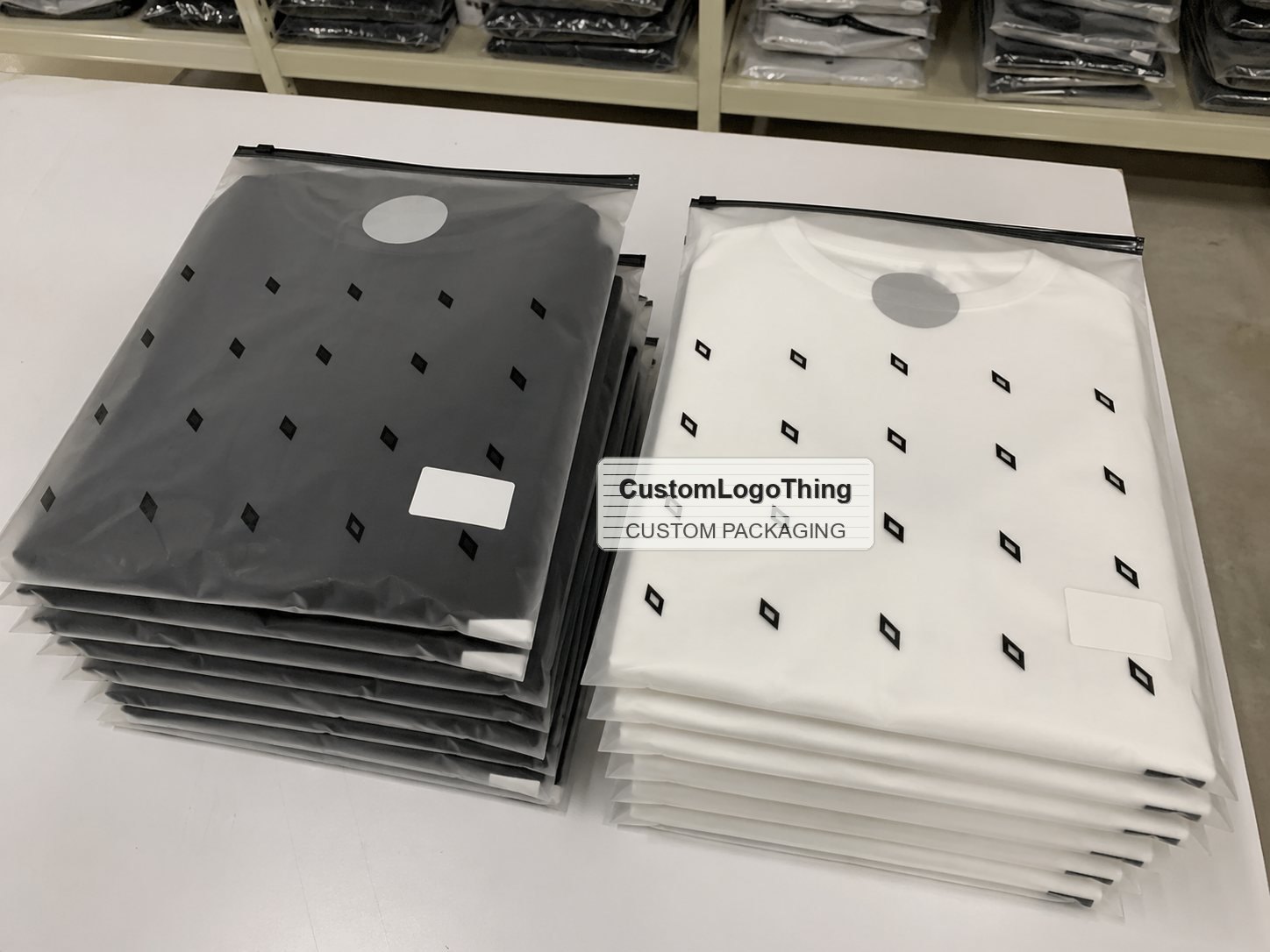 Printed Frosted T-Shirt Zipper Packaging Bags