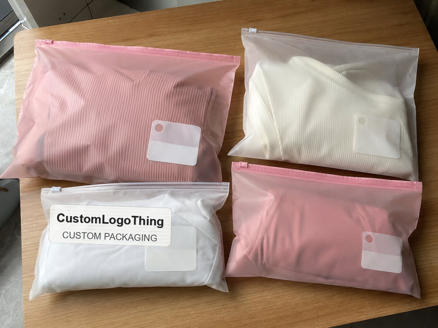 Custom Logo Slider Lock Garment Bags