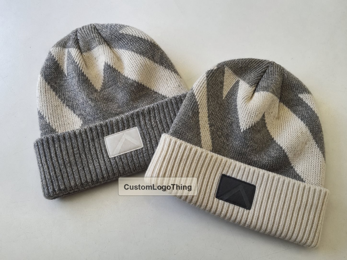 Jacquard Knit Beanies with Custom Pattern