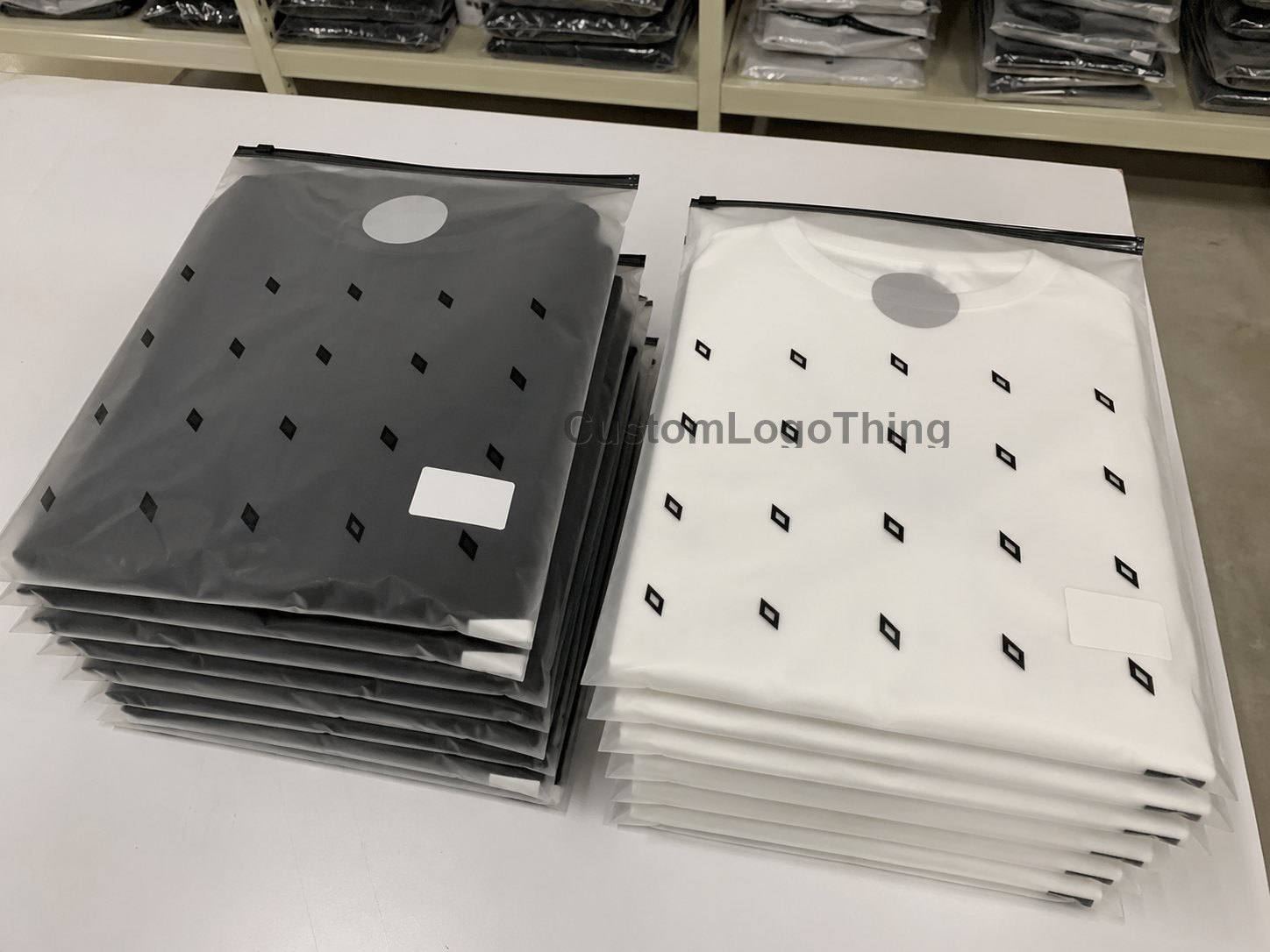 Printed Frosted T-Shirt Zipper Packaging Bags