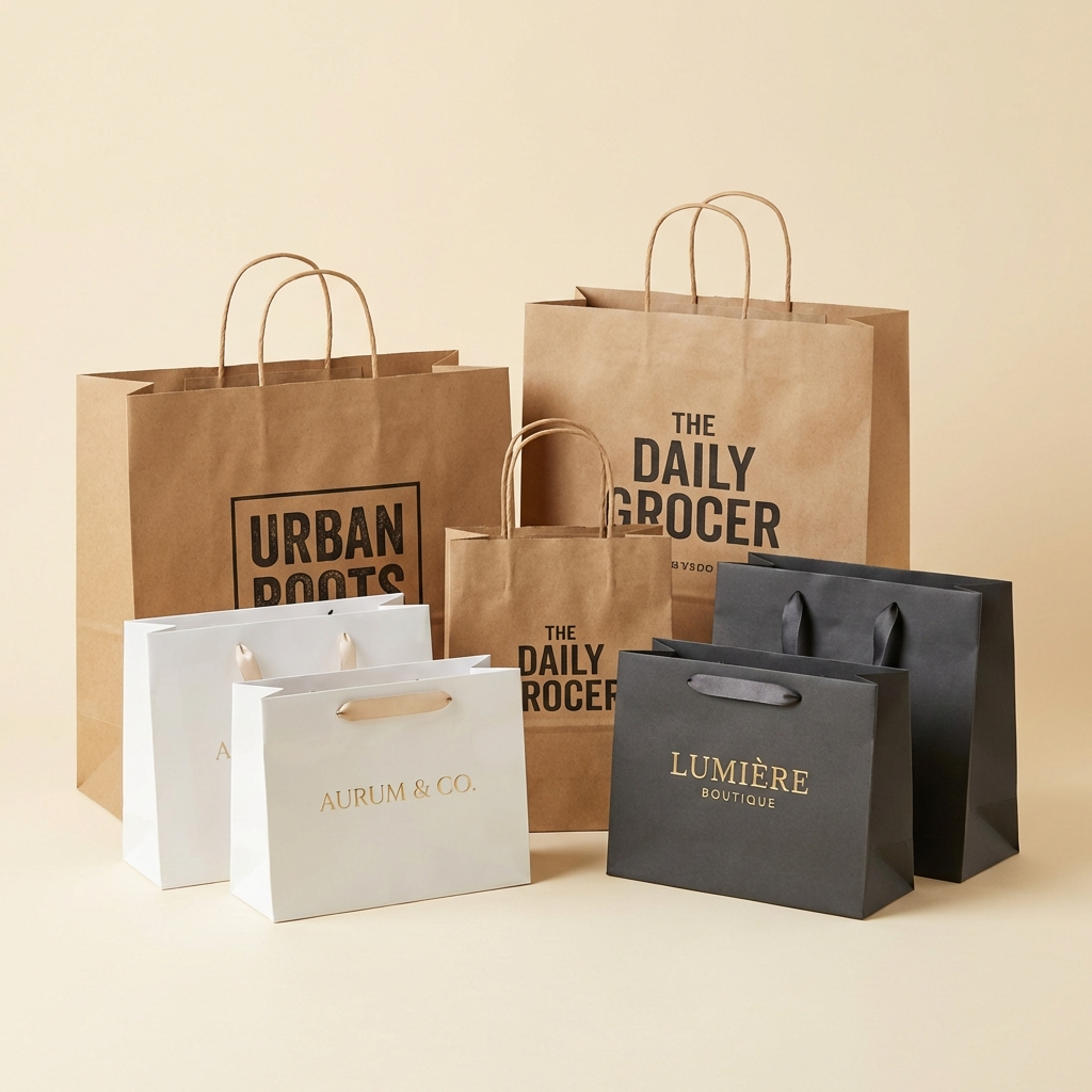Custom paper bags with handles